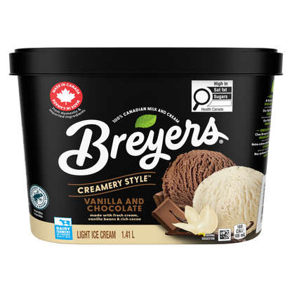 Breyers Creamery Style Vanilla and Chocolate Light Ice Cream