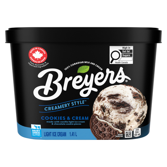 Crème glacée légère style Breyers Creamery Cookies &amp; Cream