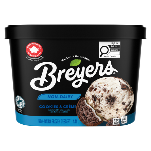 Dessert glacé Breyers aux biscuits et à la crème sans produits laitiers