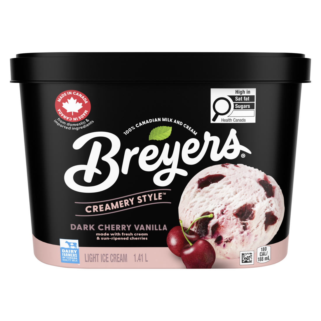 Breyers Creamery Style Dark Cherry Vanilla Light Ice Cream