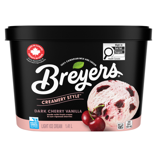 Crème glacée légère à la cerise noire et à la vanille de style Breyers Creamery