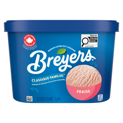 Dessert glacé Breyers Classique familial Fraise