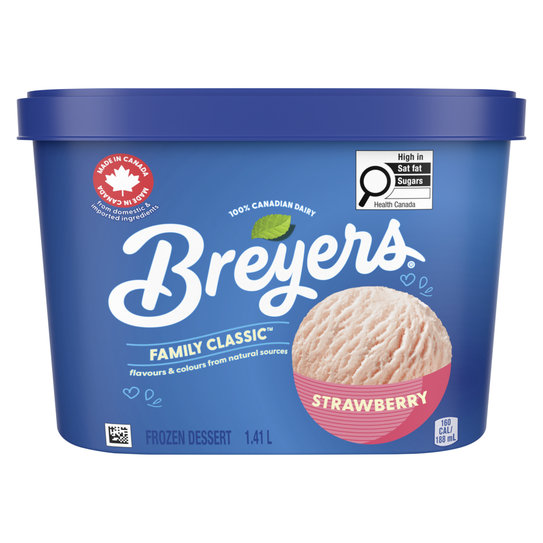 Dessert glacé Breyers Classique familial Fraise