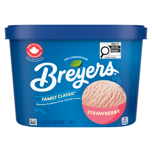 Dessert glacé Breyers Classique familial Fraise