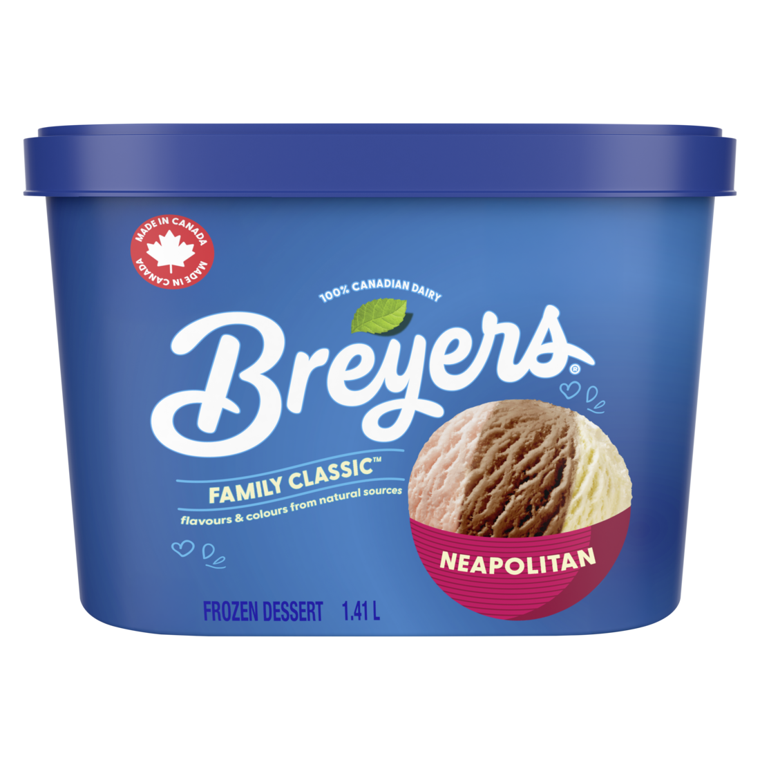 Dessert glacé Breyers Classique Familial Napolitaine