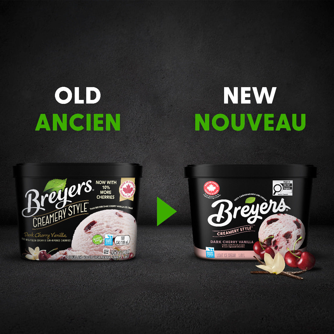 Breyers Creamery Style Dark Cherry Vanilla Light Ice Cream