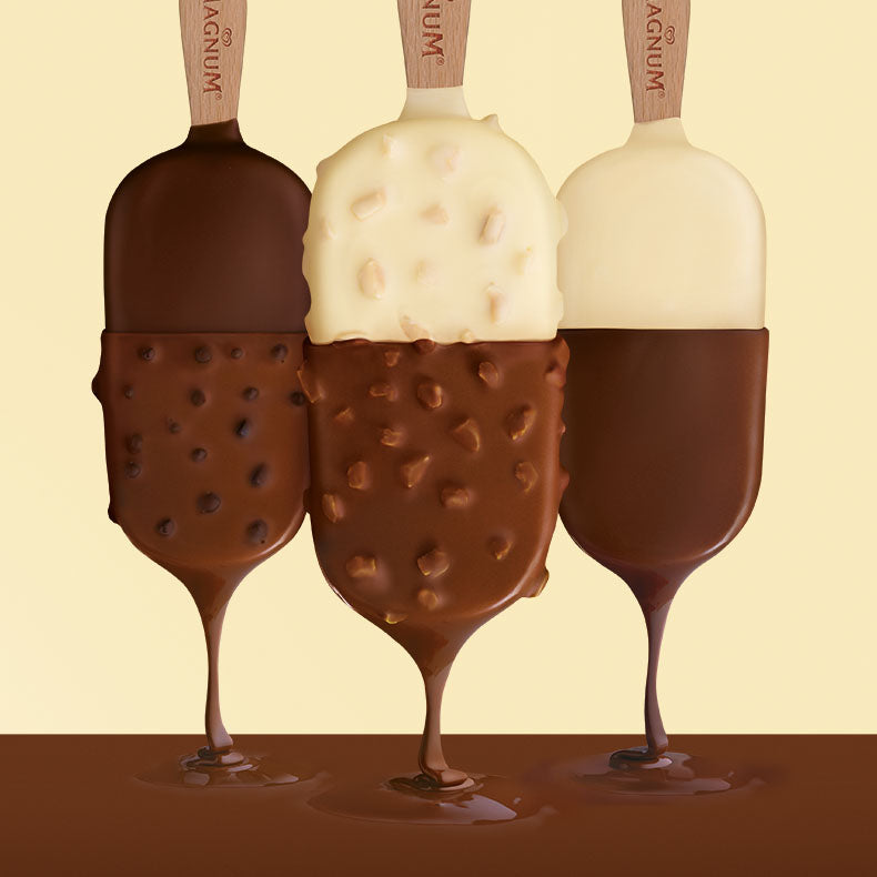 Magnum Duets Icecream dipped in two different types of chocolate